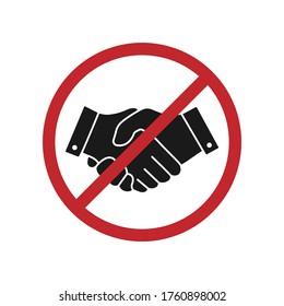 No handshake sign icon design isolated on white background. Vector illustration