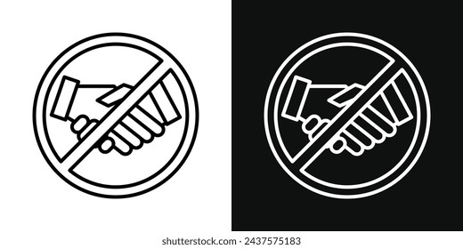 No Handshake Sign Icon Set. Vector Illustration