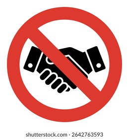 No Handshake Sign – Vector Icon for Health Safety, Virus Prevention, and Social Etiquette