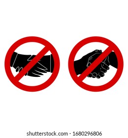 No handshake sign vector icons set isolated on a white background.