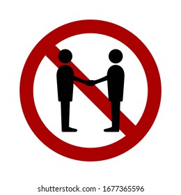 No Handshake Sign. Vector Image.