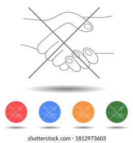 No handshake sign vector with isolated background