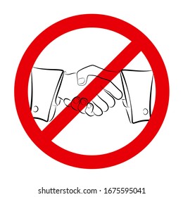 No handshake symbol button. Isolated vector illustration on white background.

