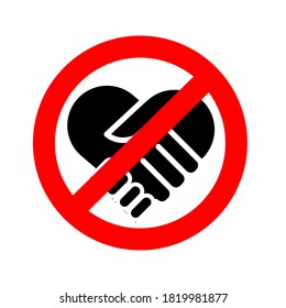 No handshake vector icon. Flat.No handshake pictogram isolated on white background. vector illustration