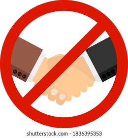 No hay icono del vector del apretón de manos. Está prohibido estrechar la mano entre ellos. Ilustración vectorial. Vector.