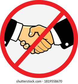 No handshake vector icon. social distancing sign. stop corona virus. eps 10