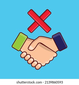 no handshake Vector illustration on a transparent background.Premium quality symmbols. vector line flat  icon for concept and graphic design.