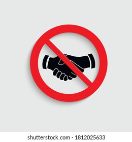  No handshake  vector. Not allow   handshake 
 sign. The red circle prohibiting sing 