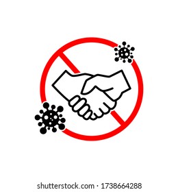 Kein Handshake für das Konzept der Virenprävention, Symbol-Symbol-Vektor-flache Abbildung