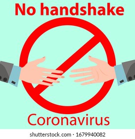 No handshakes, coronavirus, danger.Concept of protection against coronavirus infection.Flat vector illustration.