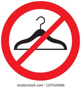 no hangers prohibition sign (forbidden symbol, not allowed icon)