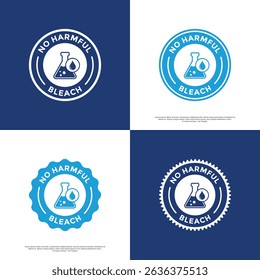 No harmful bleach logo badge design. Suitable for industry, laundry, information, and product label