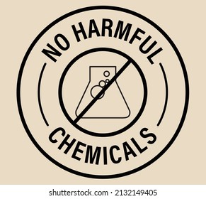no harmful chemicals vector icon set, black in color, line art