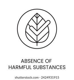 No harmful substances line icon in vector with editable stroke for packaging