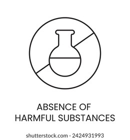 No harmful substances line icon in vector with editable stroke for packaging