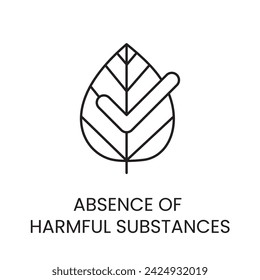 No harmful substances line icon in vector with editable stroke for packaging