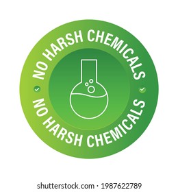 'no Harsh Chemicals Added' Vector Icon, Green In Color