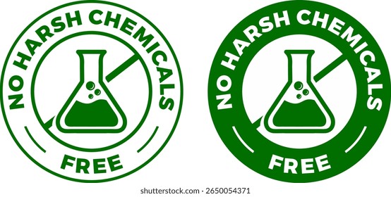 No Harsh Chemicals Logo – Vector Badge Template for Safe and Natural Product Labels