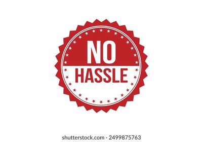 No Hassle red ribbon label banner.