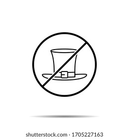 No hat icon. Simple thin line, outline vector of saint patricks day ban, prohibition, embargo, interdict, forbiddance icons for ui and ux, website or mobile application