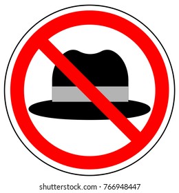 No hat, prohibition sign, vector