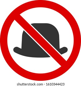 No hat vector icon. Flat No hat symbol is isolated on a white background.