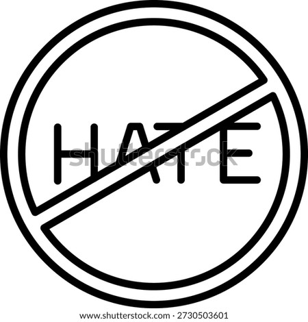 No hate Line vector Icon Design