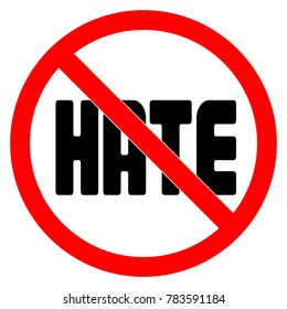 No HATE sign vector illustration