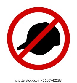 No Hats Allowed Warning Sign. Vector image