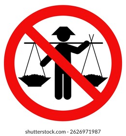 No Hawker sign. No peddlers allowed sign. Vector illustration design.