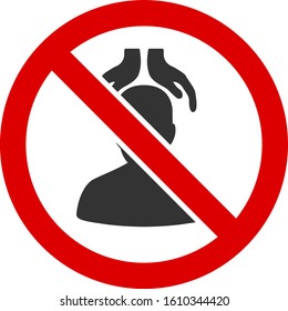 No head massage vector icon. Flat No head massage symbol is isolated on a white background.