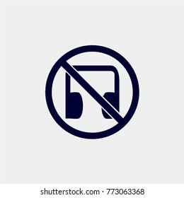 no headphone icon, vector illustration