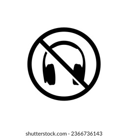 no headphones icon vector prohibited 