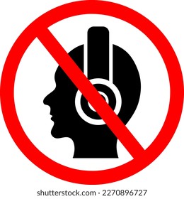 no headphones sign illustration on white background..eps
