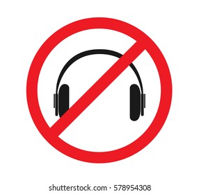 No headphones signs vector 