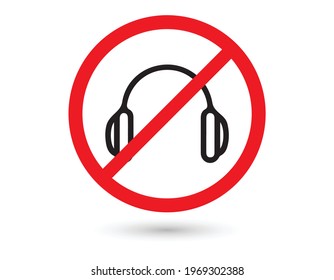 No headphones signs vector. EPS 10