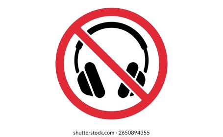No Headphones Symbol in white background