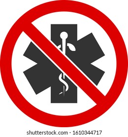 No healthcare vector icon. Flat No healthcare symbol is isolated on a white background.
