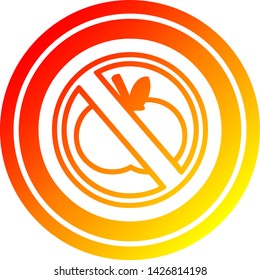 no healthy food circular icon with warm gradient finish