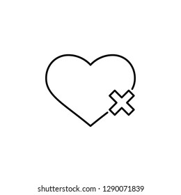 no heart  icon. Element of Valentine's Day icon for mobile concept and web apps. Detailed no heart  icon can be used for web and mobile