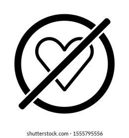 No heart icon great for any use . Black and white icon. Vector EPS10.