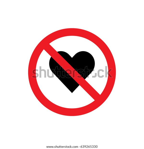 No Heart Icon Illustration Isolated Vector Stock Vector (royalty Free 