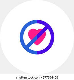 No Heart Sign Icon