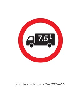 no heavy goods vehicles icon symbol sign vector