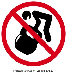 No Heavy Lifting or Excessive Weight Sign, Do Not Lift Overweight Symbol