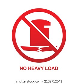 No Heavy Load Sign Isolated On White Background Vector Illustration.