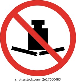 No heavy load sign . Heavy loading prohibition sign . Vector illustration