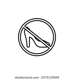 no heels icon Simple outline illustration