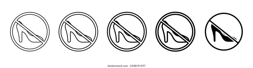 no heels icon Simple thin line logo set