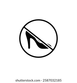 no heels icon Simple thin line logo